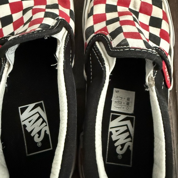 Vans Kids Red and Black Checkered Slip-On Sneakers - Picture 6 of 7